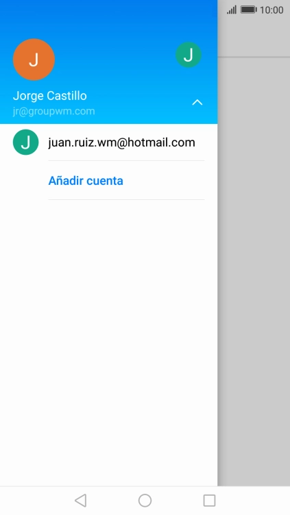 Pulsa la cuenta de correo electrónico deseada. Pulsa la cuenta de correo electrónico deseada.