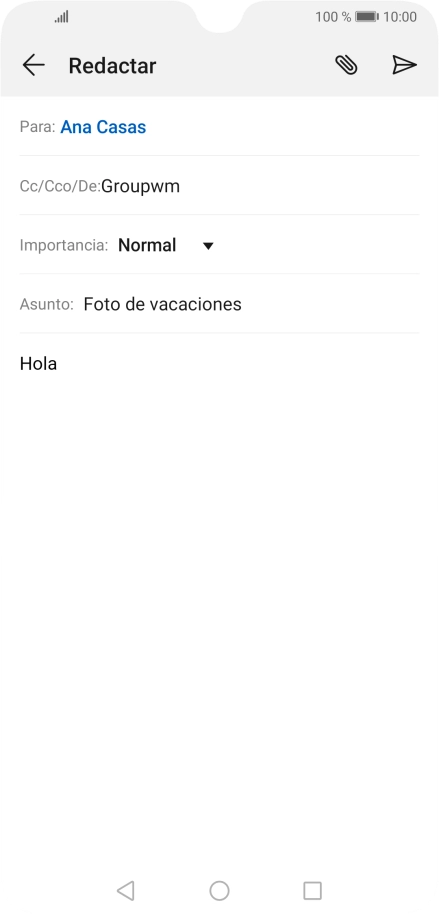 Pulsa el icono de anexos. Pulsa el icono de anexos.