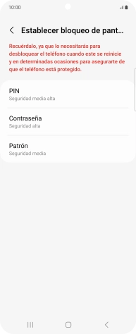 Pulsa el código de seguridad deseado y sigue las indicaciones de la pantalla para crear un código de seguridad del teléfono adicional. Pulsa el código de seguridad deseado y sigue las indicaciones de la pantalla para crear un código de seguridad del teléfono adicional.