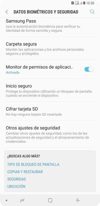 Pulsa Otros ajustes de seguridad.