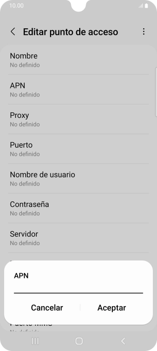 Introduce airtelwap.es y pulsa Aceptar.