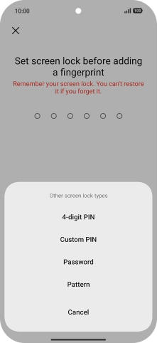 Press the required phone lock code and follow the instructions on the screen to create an additional phone lock code.