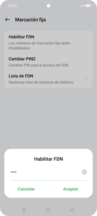 Introduce el código PIN2 y pulsa Aceptar. Introduce el código PIN2 y pulsa Aceptar.