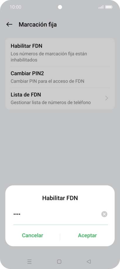 Introduce el código PIN2 y pulsa Aceptar. Introduce el código PIN2 y pulsa Aceptar.