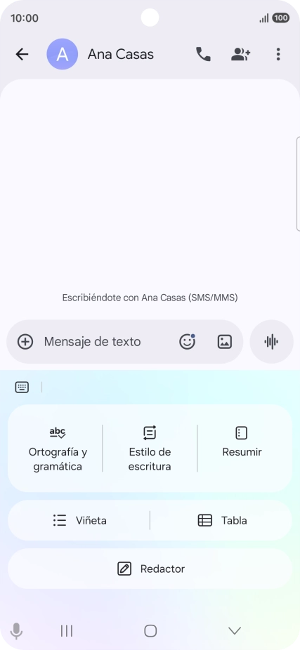 Para generar un texto, pulsa Redactor y sigue las indicaciones de la pantalla para utilizar la función. Para generar un texto, pulsa Redactor y sigue las indicaciones de la pantalla para utilizar la función.