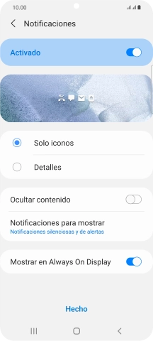 Pulsa los ajustes deseados para activarlos o desactivarlos. Pulsa los ajustes deseados para activarlos o desactivarlos.