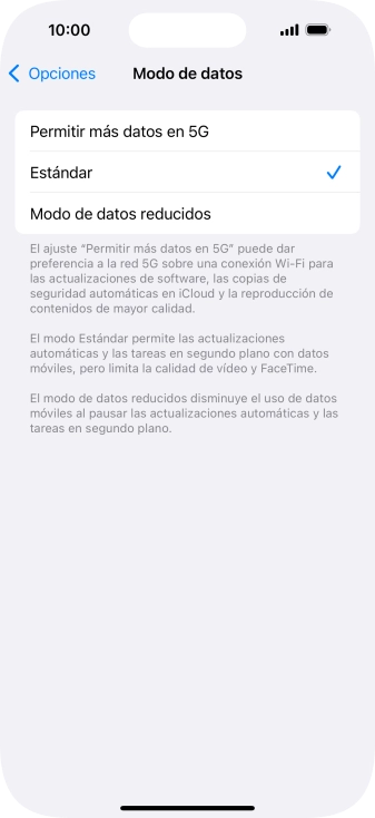 Pulsa el ajuste deseado. Pulsa el ajuste deseado.