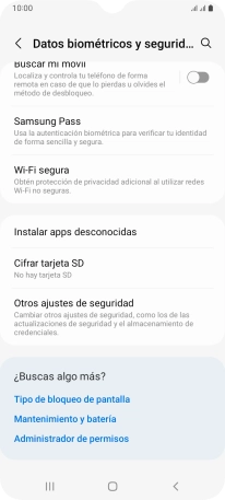 Pulsa Otros ajustes de seguridad. Pulsa Otros ajustes de seguridad.