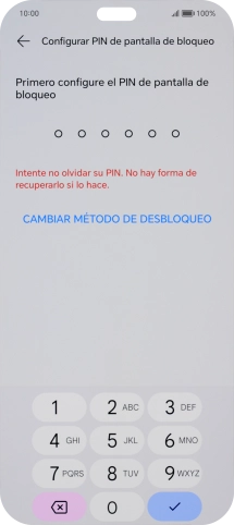 Pulsa CAMBIAR MÉTODO DE DESBLOQUEO. Pulsa CAMBIAR MÉTODO DE DESBLOQUEO.