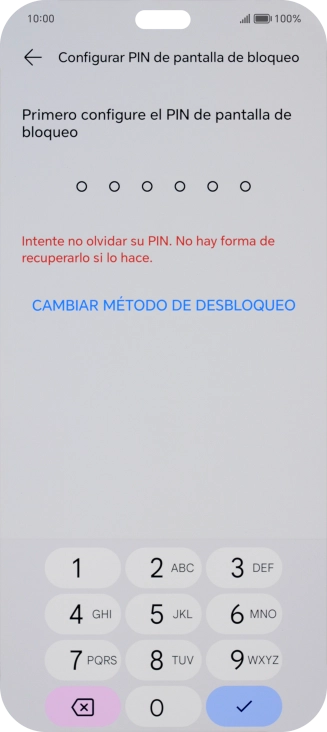 Pulsa CAMBIAR MÉTODO DE DESBLOQUEO. Pulsa CAMBIAR MÉTODO DE DESBLOQUEO.