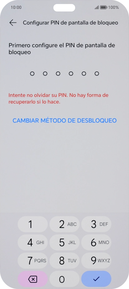 Pulsa CAMBIAR MÉTODO DE DESBLOQUEO. Pulsa CAMBIAR MÉTODO DE DESBLOQUEO.