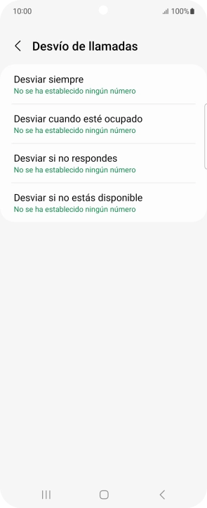 Pulsa el tipo de desvío deseado. Pulsa el tipo de desvío deseado.