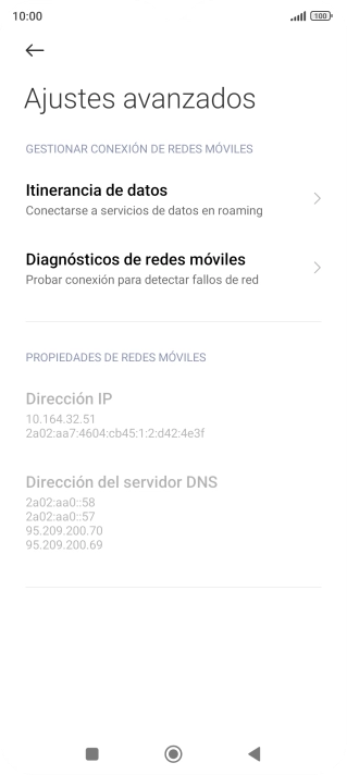 Pulsa Itinerancia de datos. Pulsa Itinerancia de datos.