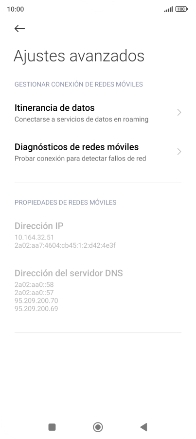 Pulsa Itinerancia de datos. Pulsa Itinerancia de datos.
