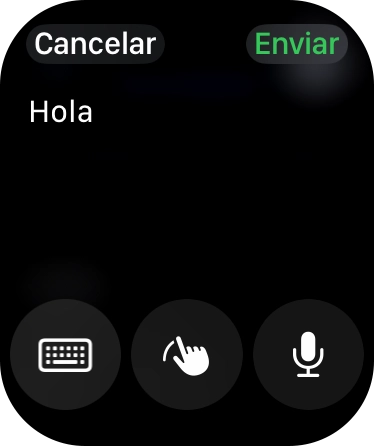 Pulsa el icono de micrófono y di el mensaje en alto. Pulsa el icono de micrófono y di el mensaje en alto.