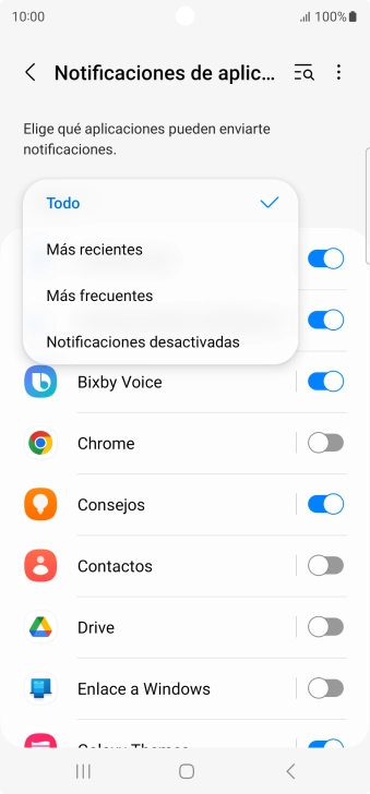 Pulsa el ajuste deseado. Pulsa el ajuste deseado.