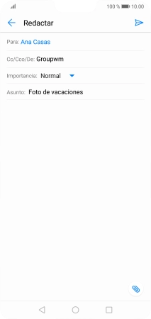 Pulsa en el campo de escritura y escribe el texto del correo electrónico. Pulsa en el campo de escritura y escribe el texto del correo electrónico.
