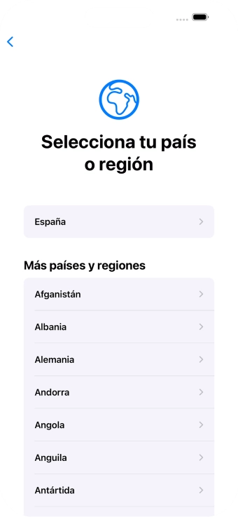 Pulsa el país o el área deseados. Pulsa el país o el área deseados.