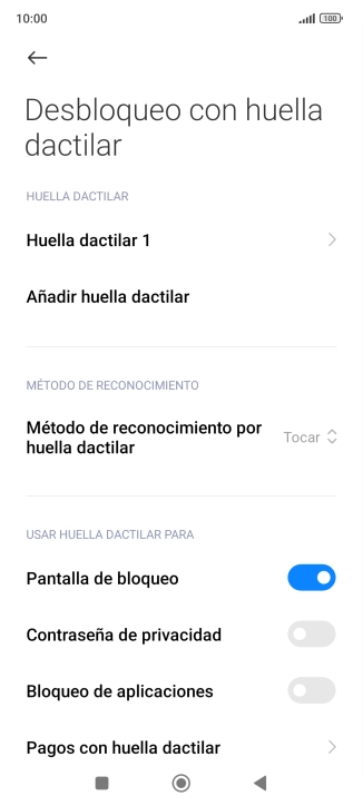 Pulsa el indicador junto a los ajustes deseados para activarlos o desactivarlos. Pulsa el indicador junto a los ajustes deseados para activarlos o desactivarlos.