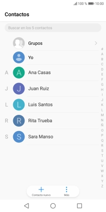 Pulsa Contacto nuevo. Pulsa Contacto nuevo.