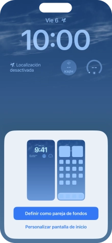Si deseas utilizar el mismo tema de color en la pantalla de inicio, pulsa Definir como pareja de fondos. Si deseas utilizar el mismo tema de color en la pantalla de inicio, pulsa Definir como pareja de fondos.