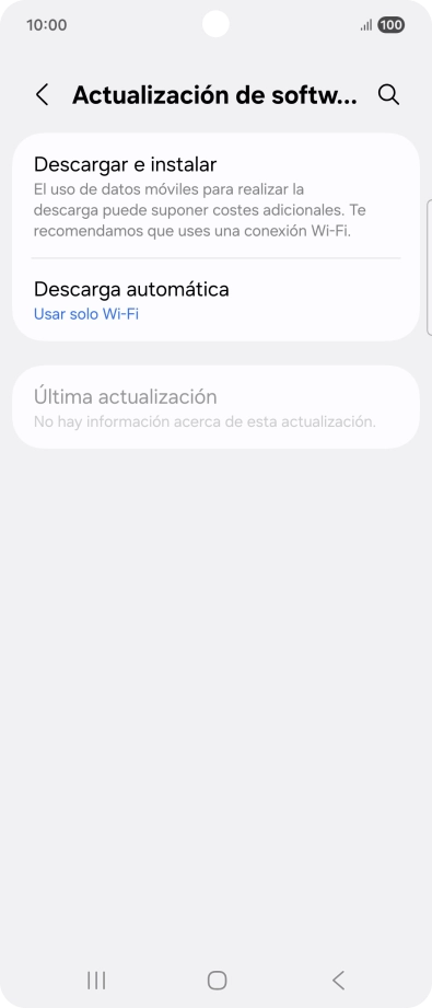 Pulsa Descargar e instalar. Si hay una versión de software nueva disponible, aparecerá ahora en la pantalla. Sigue las indicaciones de la pantalla para actualizar el software del teléfono. Pulsa Descargar e instalar. Si hay una versión de software nueva disponible, aparecerá ahora en la pantalla. Sigue las indicaciones de la pantalla para actualizar el software del teléfono.