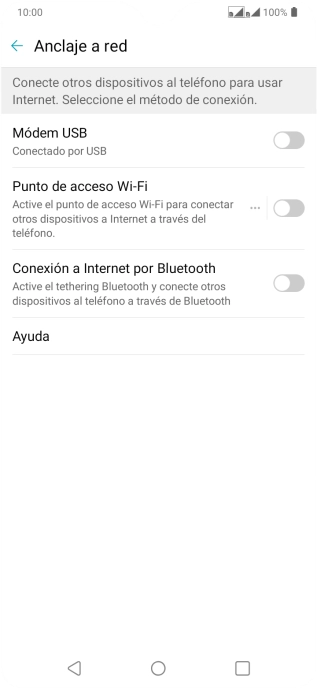 Pulsa Punto de acceso Wi-Fi. Pulsa Punto de acceso Wi-Fi.