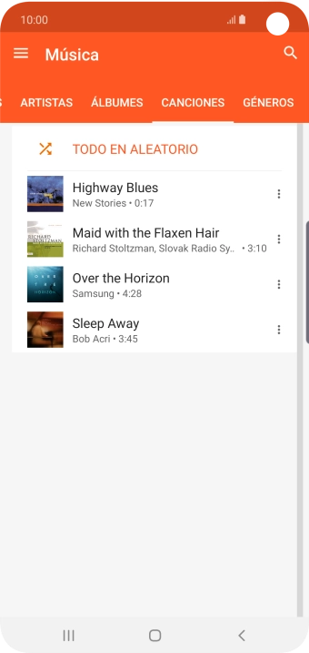 Pulsa el archivo de música deseado.