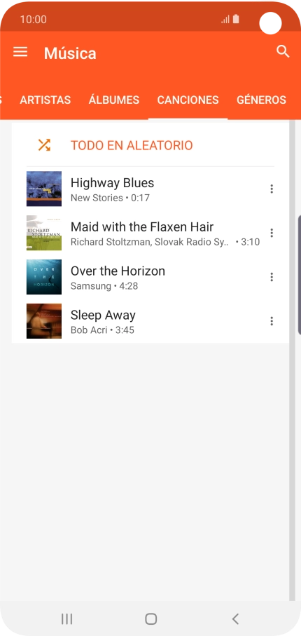 Pulsa el archivo de música deseado.