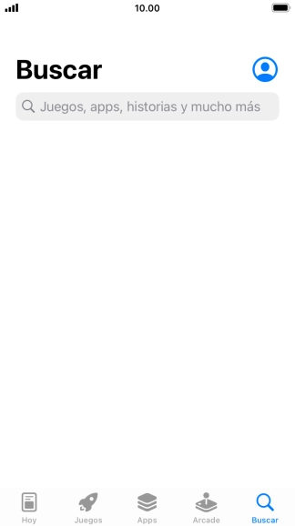 Pulsa en el campo de búsqueda e introduce el nombre o el tema de la app deseada. Pulsa en el campo de búsqueda e introduce el nombre o el tema de la app deseada.