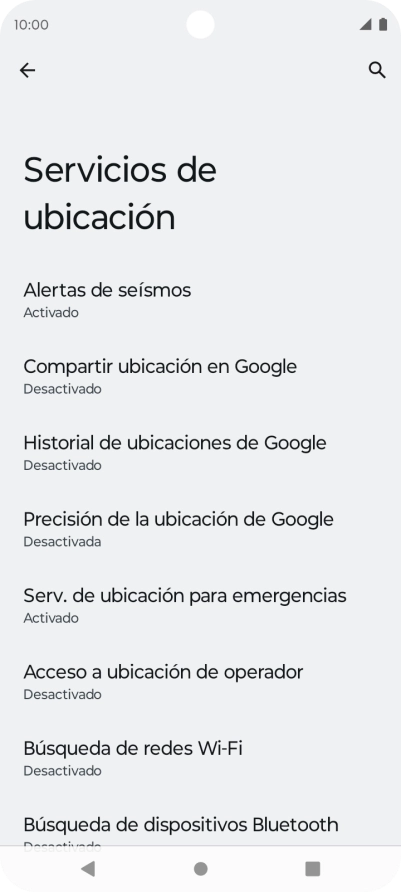 Pulsa Precisión de la ubicación de Google. Pulsa Precisión de la ubicación de Google.
