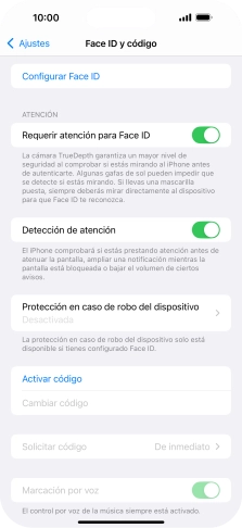 Pulsa Configurar Face ID. Pulsa Configurar Face ID.
