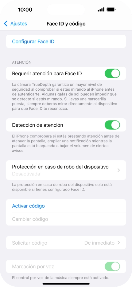Pulsa Configurar Face ID. Pulsa Configurar Face ID.