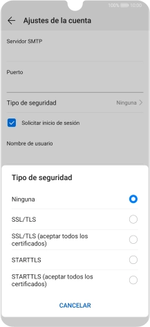 Pulsa Ninguna para desactivar la función.