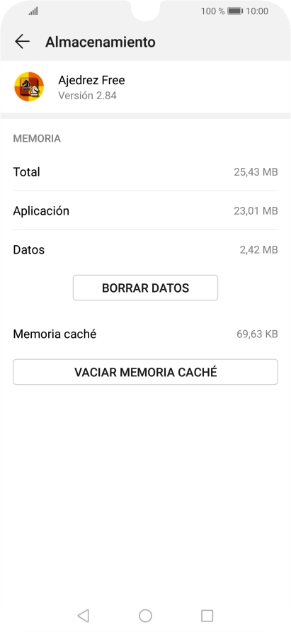 Pulsa VACIAR MEMORIA CACHÉ.