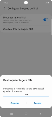 Introduce tu código PIN y pulsa Aceptar. Introduce tu código PIN y pulsa Aceptar.