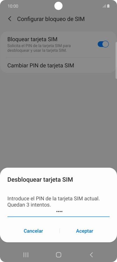 Introduce tu código PIN y pulsa Aceptar. Introduce tu código PIN y pulsa Aceptar.