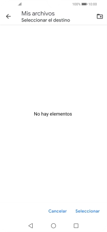 Si deseas crear una nueva carpeta, pulsa el icono de nueva carpeta y sigue las indicaciones de la pantalla para crearla. Si deseas crear una nueva carpeta, pulsa el icono de nueva carpeta y sigue las indicaciones de la pantalla para crearla.