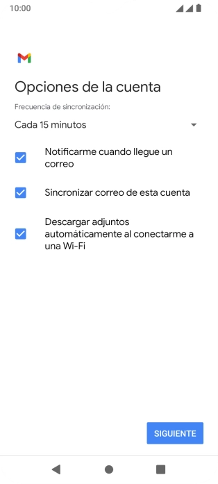 Si aparece en la pantalla esta imagen, tu cuenta de correo electrónico ha sido reconocida y configurada automáticamente. Sigue las indicaciones de la pantalla para introducir más información y terminar la configuración. Si aparece en la pantalla esta imagen, tu cuenta de correo electrónico ha sido reconocida y configurada automáticamente. Sigue las indicaciones de la pantalla para introducir más información y terminar la configuración.