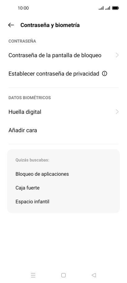 Pulsa Huella digital e introduce el código de seguridad extra que has creado anteriormente. Pulsa Huella digital e introduce el código de seguridad extra que has creado anteriormente.