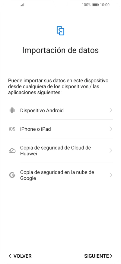 Puedes transferir el contenido de otro teléfono cuando activas tu teléfono por primera vez y cuando lo has restablecido. Cuando aparezca en la pantalla del teléfono esta imagen, ya está listo para la transmisión del contenido del otro teléfono. Puedes transferir el contenido de otro teléfono cuando activas tu teléfono por primera vez y cuando lo has restablecido. Cuando aparezca en la pantalla del teléfono esta imagen, ya está listo para la transmisión del contenido del otro teléfono.