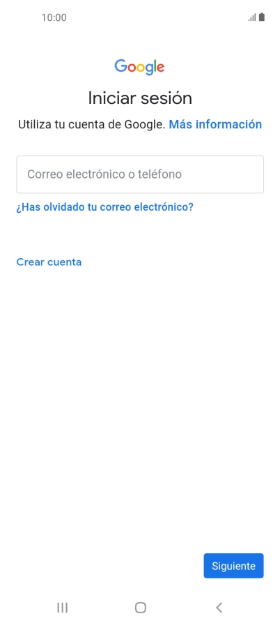 Si no tienes una cuenta de Google, pulsa Crear cuenta y sigue las indicaciones de la pantalla para ver cómo crear una cuenta nueva. Si no tienes una cuenta de Google, pulsa Crear cuenta y sigue las indicaciones de la pantalla para ver cómo crear una cuenta nueva.