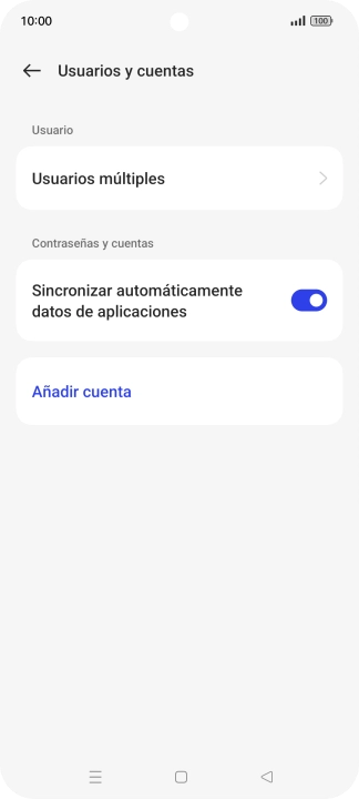Pulsa Añadir cuenta. Pulsa Añadir cuenta.