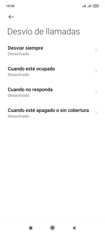 Pulsa el tipo de desvío deseado.