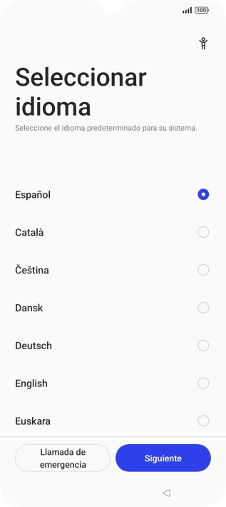 Pulsa el idioma deseado.