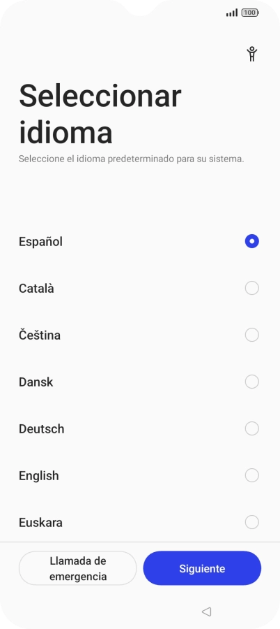 Pulsa el idioma deseado.