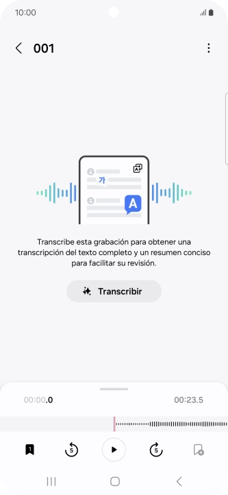 Pulsa Transcribir y espera a que aparezca la transcripción. Pulsa Transcribir y espera a que aparezca la transcripción.