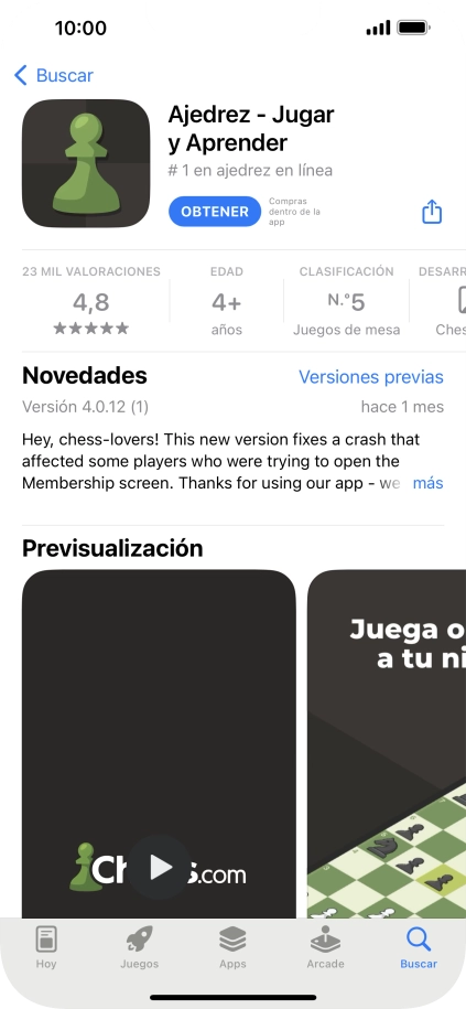 Pulsa OBTENER y sigue las indicaciones de la pantalla para instalar la app. Pulsa OBTENER y sigue las indicaciones de la pantalla para instalar la app.