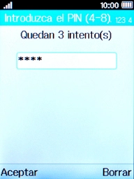 Si lo solicita el teléfono, introduce el código PIN y pulsa la tecla de selección izquierda. Si lo solicita el teléfono, introduce el código PIN y pulsa la tecla de selección izquierda.