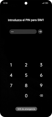 Si lo solicita el teléfono, introduce el código PIN y pulsa la flecha hacia la derecha. Si lo solicita el teléfono, introduce el código PIN y pulsa la flecha hacia la derecha.